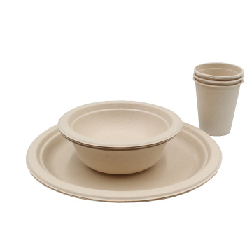 Recipiente redondo de bagazo de caña de azúcar compostable desechable ecológico natural